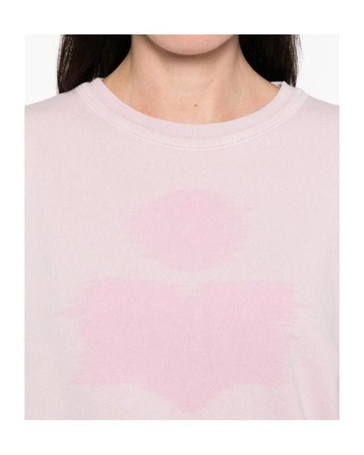 Isabel Marant Pink Étoile Logo Printed Crewneck Sweatshirt