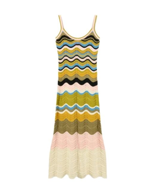 LaDoubleJ Metallic La Doublej Wave Knit Midi Dress
