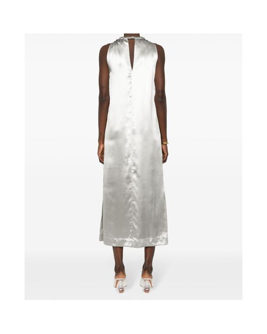 Loulou de Saison White Morene Metallic Maxi Dress