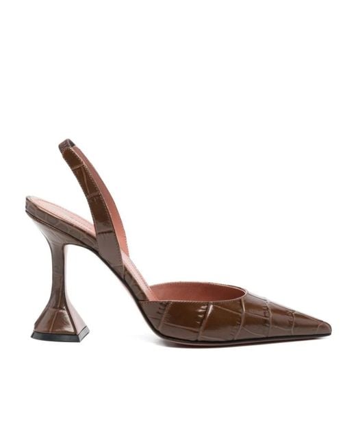 AMINA MUADDI Brown Holli Slingback Pumps