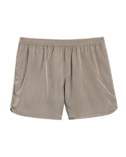 AMI Gray Ami Elastic Waistband Swim Shorts for men