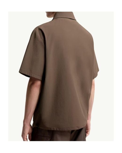 Moncler Brown Logo Patch Short-Sleeve Polo Shirt for men