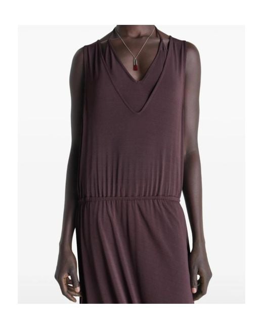 Lemaire Purple Ruched Sleeveless Dresses