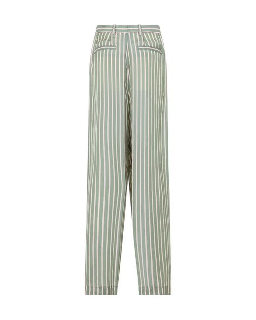 Dries Van Noten Green Penn Striped Wide-Leg Pants