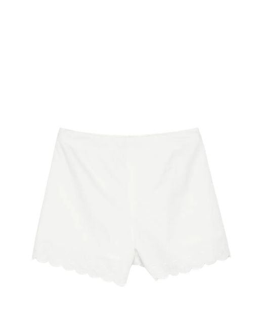 Low Classic White Scalloped Shorts