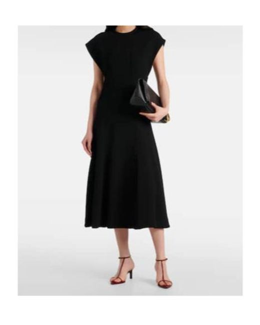 Jil Sander Black Ribbed-Knit Midi Dress