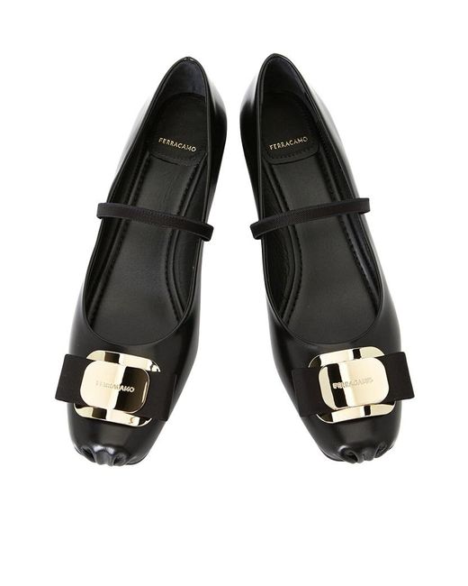 Ferragamo Black Zina Bow Heels