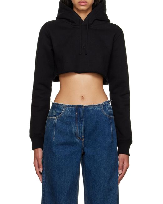 Givenchy Black Cropped Hoodie