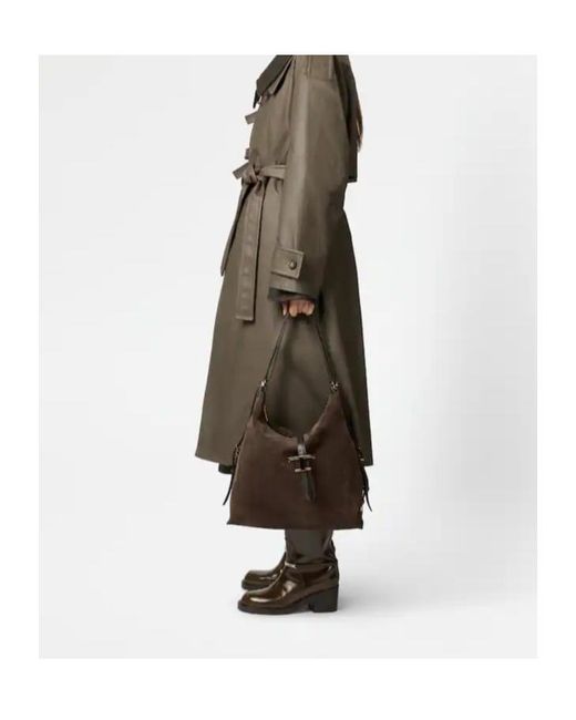 Tod's Brown T Timeless Medium Shoulder Bag