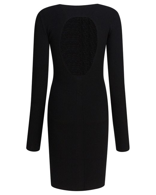 Rick Owens Black Sheath Dress With Long Sleeves