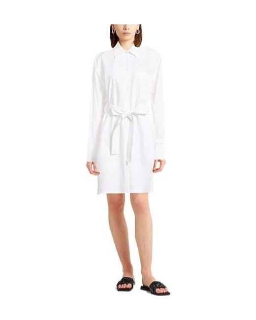 Sportmax White Solid Color Shirt Dress