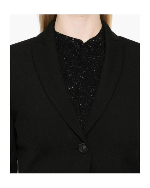 Peserico Black Single-Breasted Suit Jacket