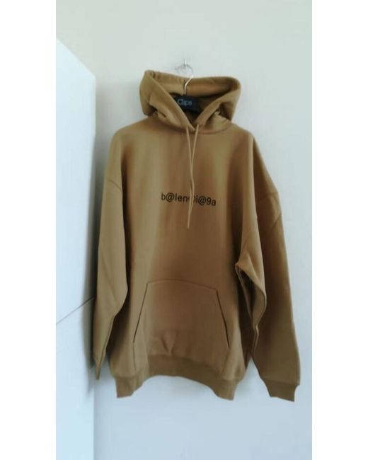Balenciaga Natural Logo-Print Hoodie for men
