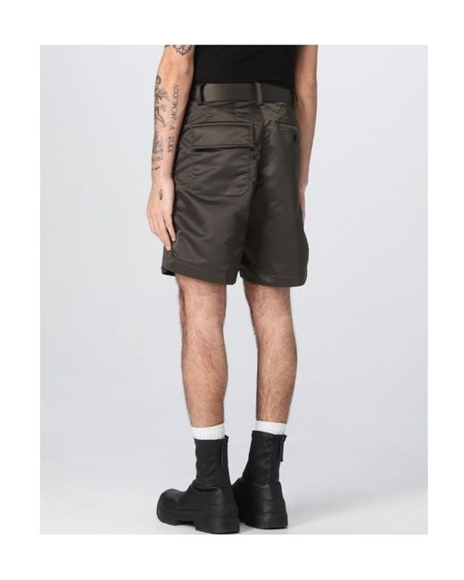 Sacai Black Logo Shorts for men