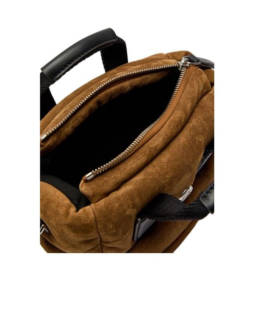Moncler Brown Suede Crossbody Bag