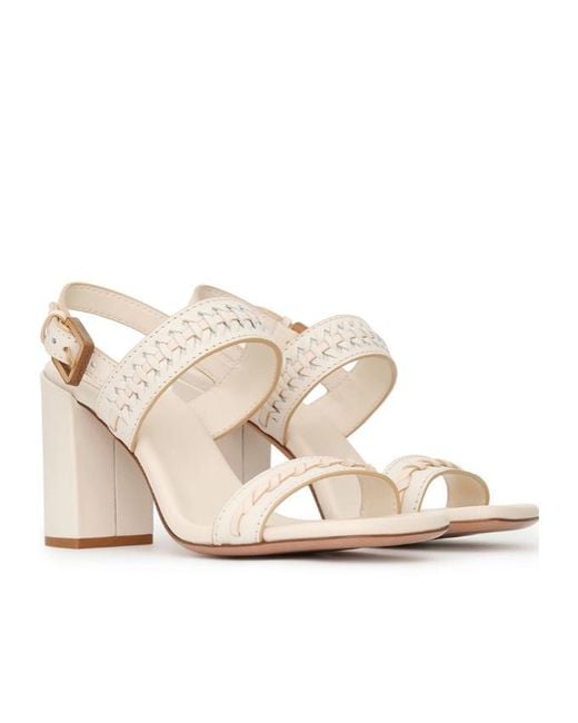 Zimmermann White Alchemy Woven-Strap Block-Heel Sandals