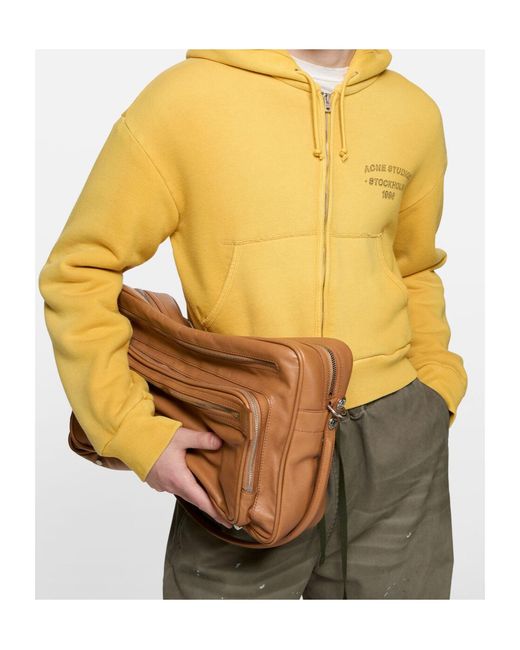Acne Yellow Sprayed Zip Hoodie for men
