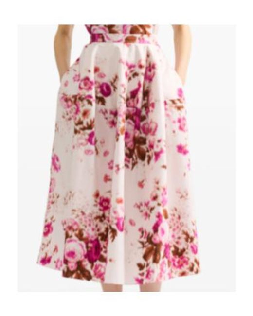 Erdem Pink Floral-Pattern Skirt