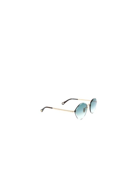 Chloé Blue Chloé Eyewear Geometric-Frame Rimless Sunglasses