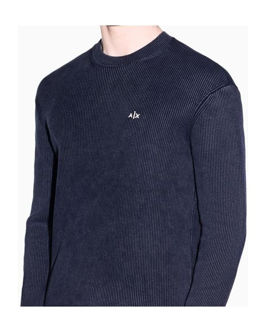ARMANI EXCHANGE Blue Cotton Jumpers for men