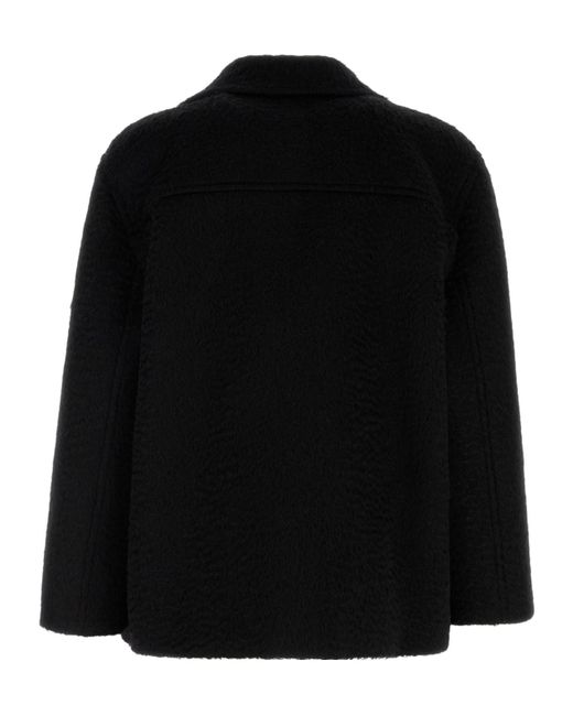 Valentino Black Double-Breasted Long-Sleeved Coat for men