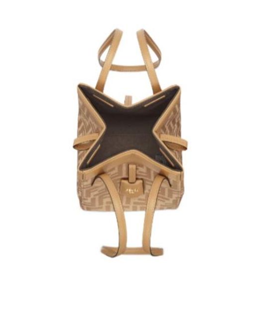 Fendi Metallic Origami Drawstring Mini Bucket Bag