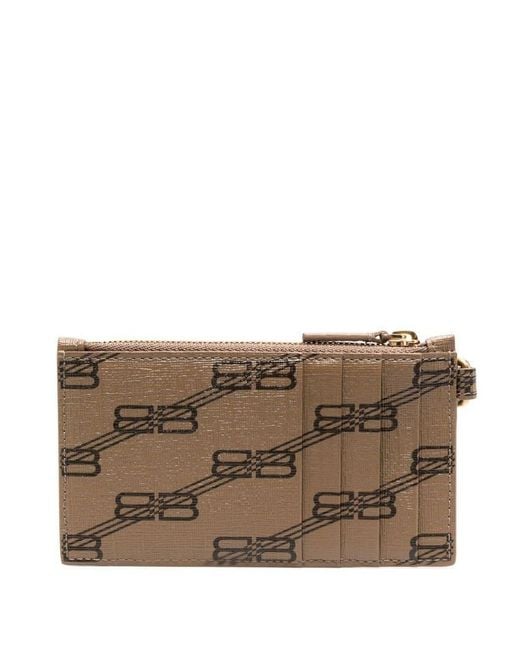 Balenciaga White Bb Monogram Strapped Cardholder