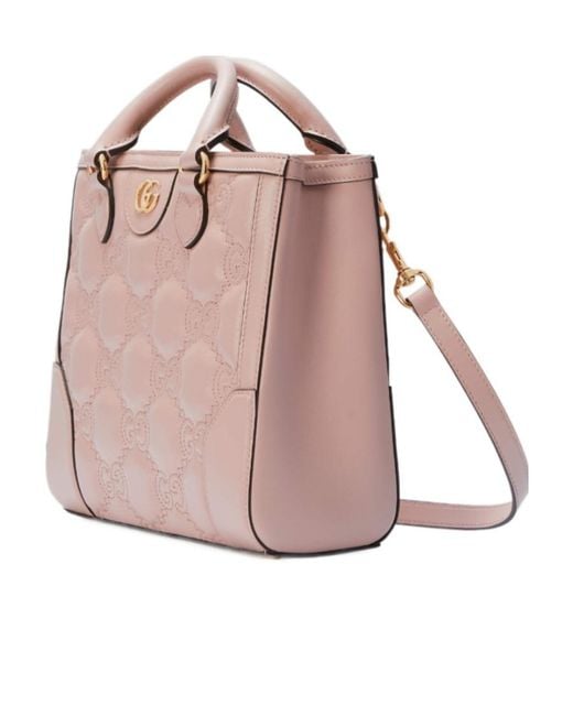 Gucci Pink Gg Logo-Embossed Mini Tote Bag
