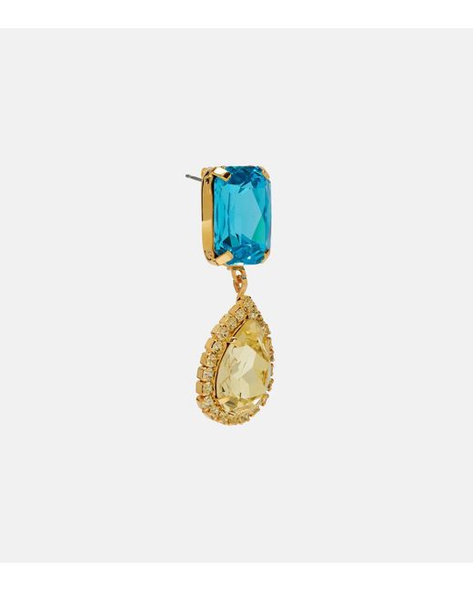 Magda Butrym Blue Crystal-Embellished Drop Earrings