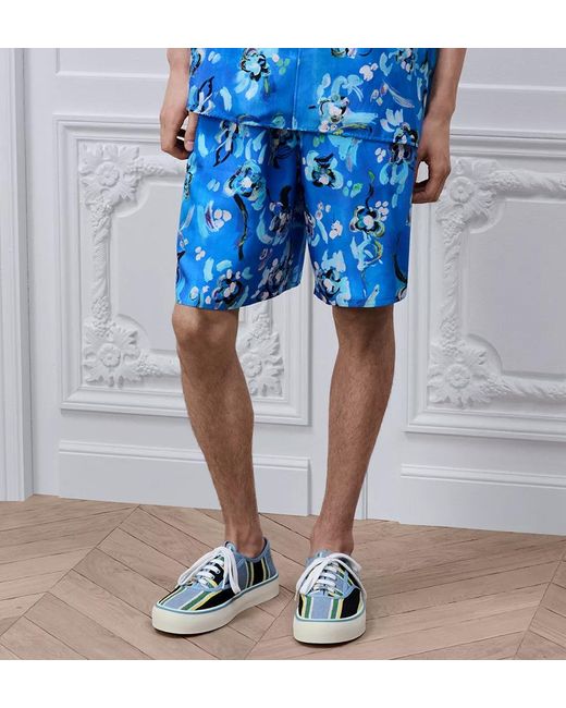Dior Blue Iviera Shorts for men