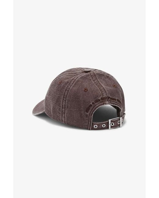 Ganni Brown Washed Cap
