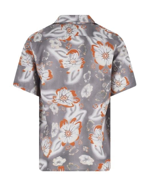 Paul Smith Gray Floral Short-Sleeve Shirt for men