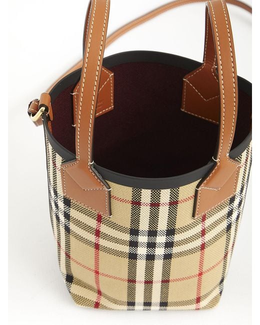 Burberry Multicolor London Checked Mini Tote Bag