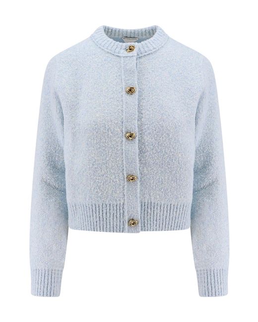 Bottega Veneta Blue Long Sleeved Crewneck Cardigan