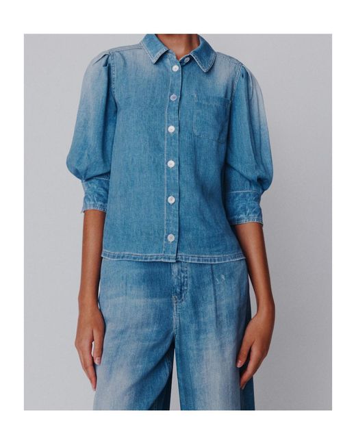Marella Blue Flowing Viscose Shirt