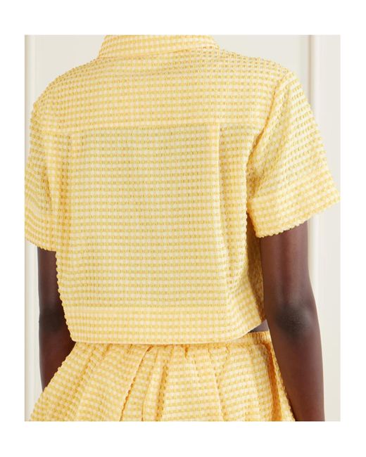 Jonathan Simkhai Yellow Reeves Checked Seersucker Shirt