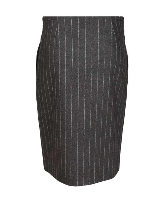 Loulou de Saison Gray Mason Knee Length Wrap Skirt