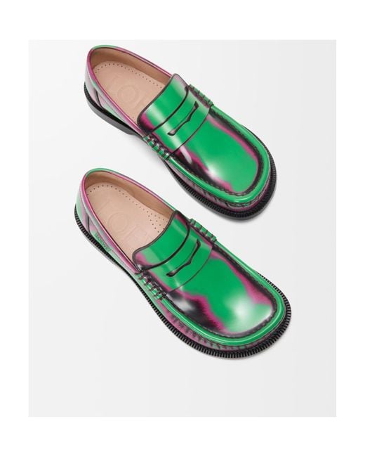Loewe Green Campo Brushed Loafers