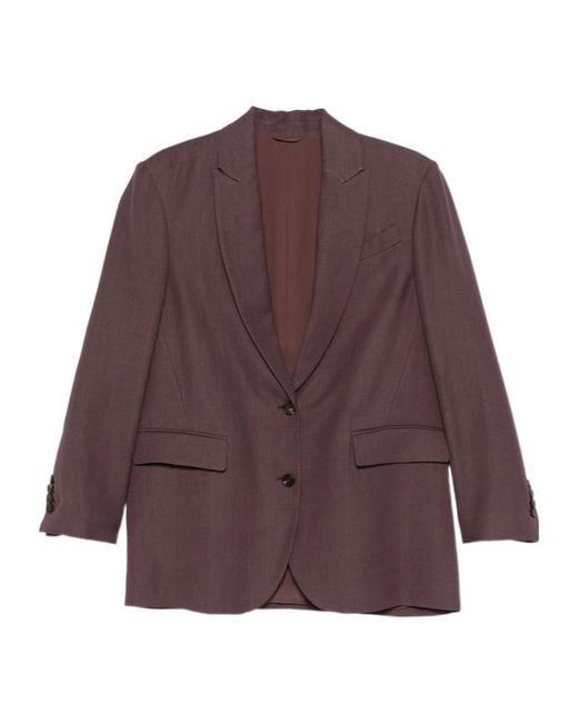 Brunello Cucinelli Purple Suit Type Jacket