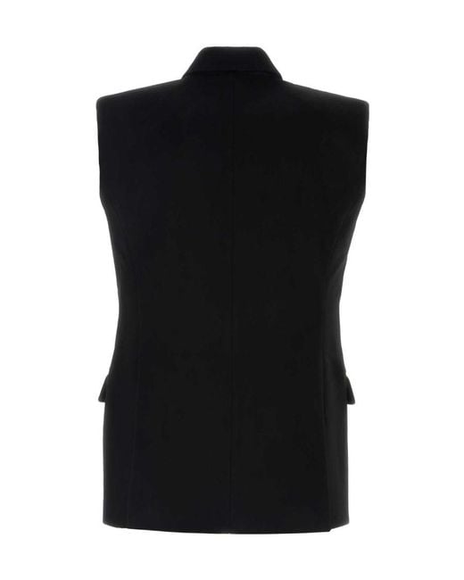 VTMNTS Black Sleeveless Wool Jacket for men