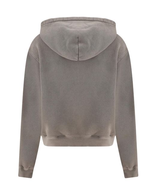 Alexander Wang Gray Logo-Embroidered Hoodie