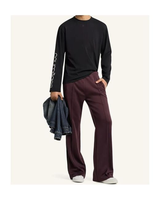 Courreges Black Logo-Print Long-Sleeved T-Shirt for men