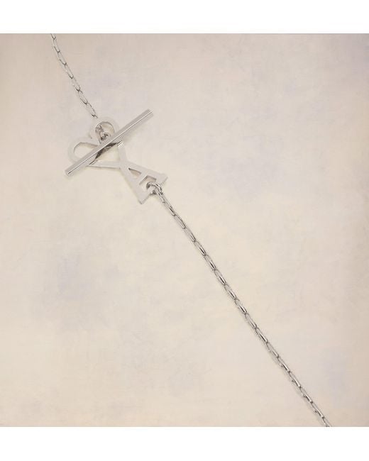 AMI White Ami De Coeur 2-In-1 Logo Charm Necklace