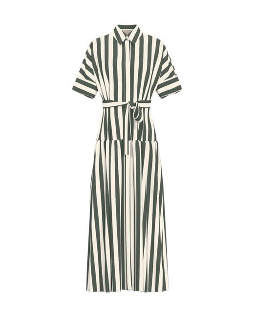 Marella White Flounce Shirt Dress