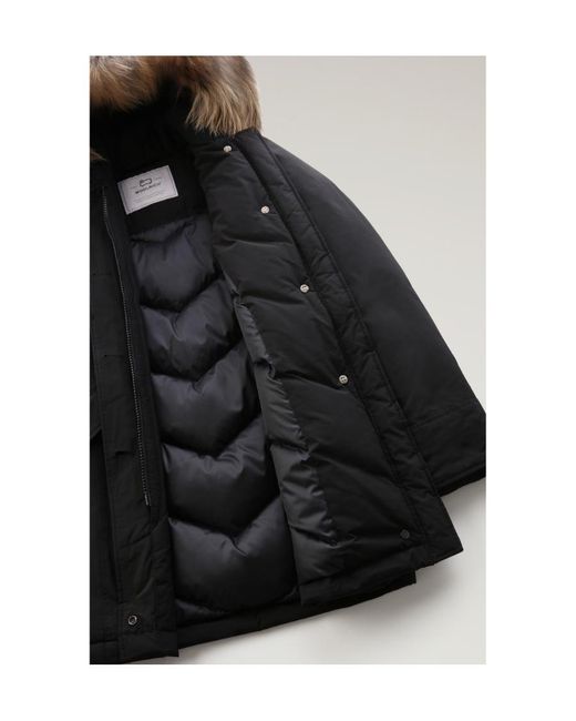 Woolrich Black Luxury Arctic Racoon Parka