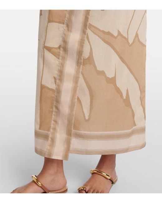 Johanna Ortiz Natural Palms Pontoon Cotton Poplin Midi Dress