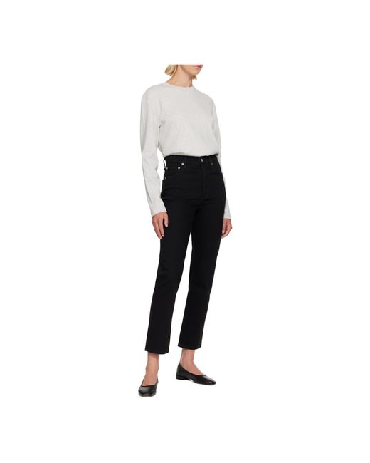 Agolde Black 90S Retro Style Cropped Pants