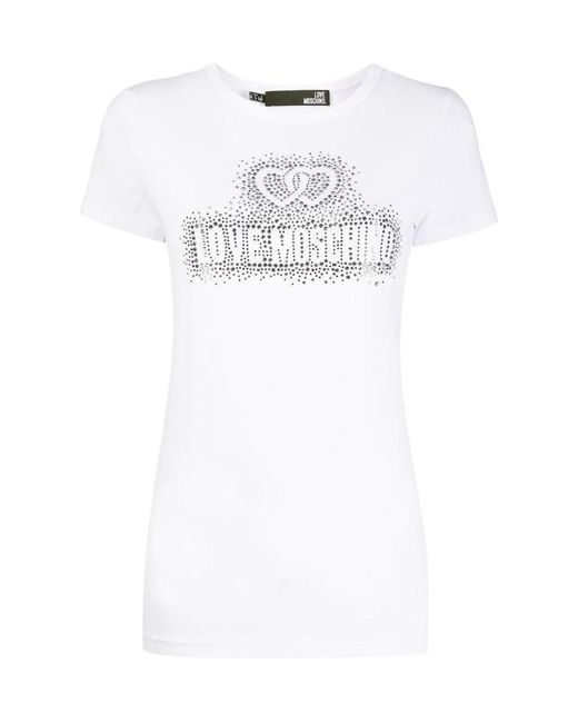 Moschino White Logo Detail T-Shirt