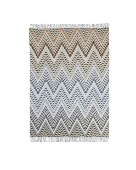 Missoni White Zigzag-Design Blanket (190Cmx130Cm) for men