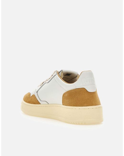 Autry White Perforated Low-Top Sneakers for men